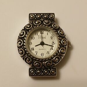 Accutime Vivani Ladies Silver Tone Elegant Quartz Watch Case Japan Movt